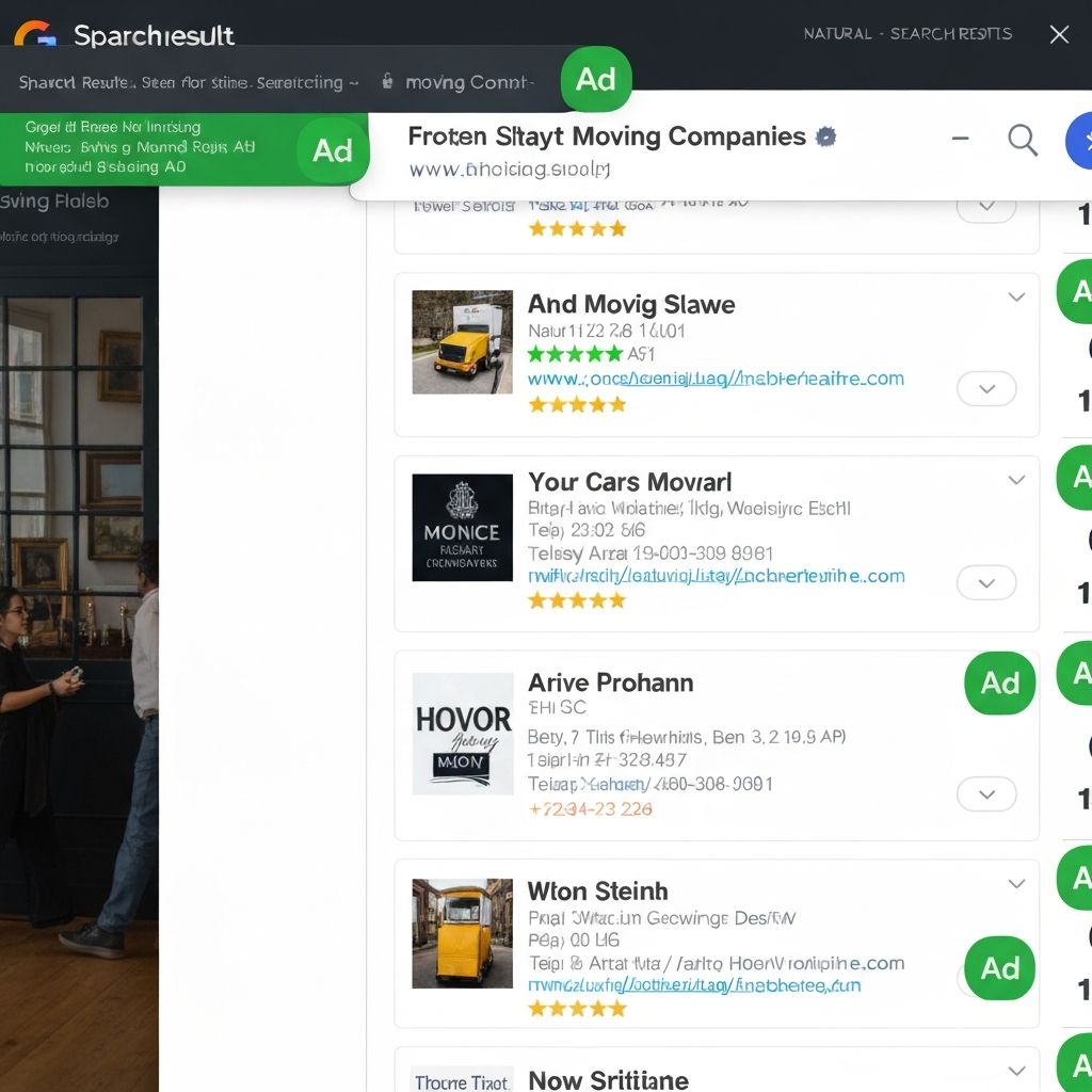 Google Suchergebnisse mit hervorgehobener Werbeanzeige an erster Position